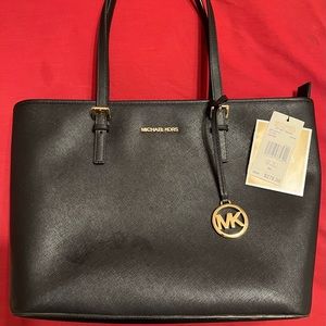 Michael Kors Jet Set Travel Tote- Black